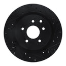 R1 03-08 Infiniti G35 Front & Rear Drilled & Slotted Black Brake Rotor Set