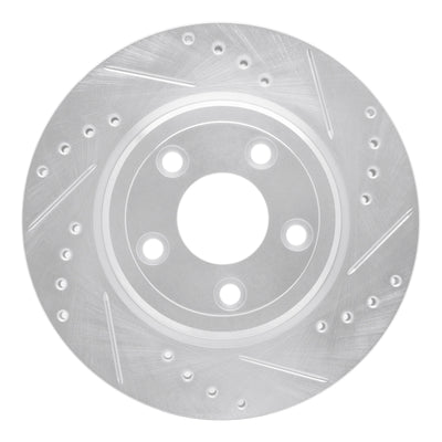 R1 00-06 Ford Thunderbird Rear Right Drilled & Slotted Silver Brake Rotor