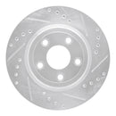 R1 00-06 Ford Thunderbird Rear Right Drilled & Slotted Silver Brake Rotor