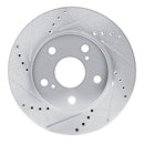 R1 13-19 Toyota Hilux (Mexico) Front Left Drilled & Slotted Silver Brake Rotor