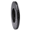 R1 14-23 Ford Fiesta (USA/Canada) Front Right Drilled & Slotted Black Brake Rotor