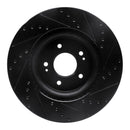 R1 18-23 Genesis G70 Front Left Drilled & Slotted Black Brake Rotor
