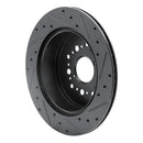 R1 92-00 Lexus LS400 Rear Left Drilled & Slotted Black Brake Rotor