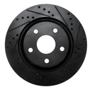 R1 12-18 Jeep Wrangler Front Right Drilled & Slotted Black Brake Rotor