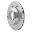 R1 90-16 Land Rover Defender 90 Front Left Drilled & Slotted Silver Brake Rotor