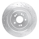 R1 21-26 Genesis G80 Rear Right Drilled & Slotted Silver Brake Rotor