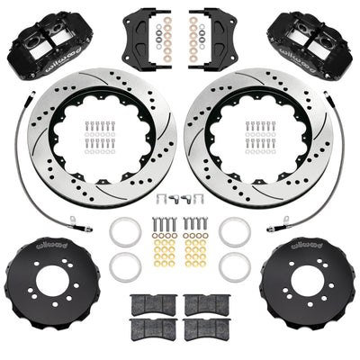Wilwood 89-98 Nissan 240SX/89-94 Skyline/90-96 300ZX Superlite 6R Fr BBK w/ 14in D/S Rotors - Black