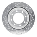 R1 01-10 Chevrolet Silverado 3500 HD Rear Right Drilled & Slotted Silver Brake Rotor
