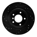 R1 99-06 BMW 325I (USA/Canada) Rear Right Drilled & Slotted Black Brake Rotor