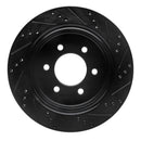 R1 15-17 Ford F-150 4WD Rear Left Drilled & Slotted Black Brake Rotor