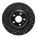 R1 18-25 Volvo XC60 Rear Right Drilled & Slotted Black Brake Rotor