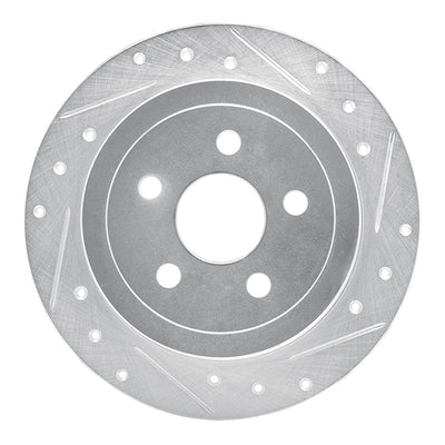 R1 95-07 Chrysler PT Cruiser Rear Right Drilled & Slotted Silver Brake Rotor