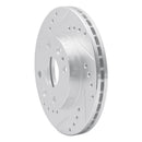 R1 94-02 Ford ASPIRE Front Left Drilled & Slotted Silver Brake Rotor