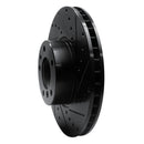 R1 91-01 BMW 850CI Front Right Drilled & Slotted Black Brake Rotor