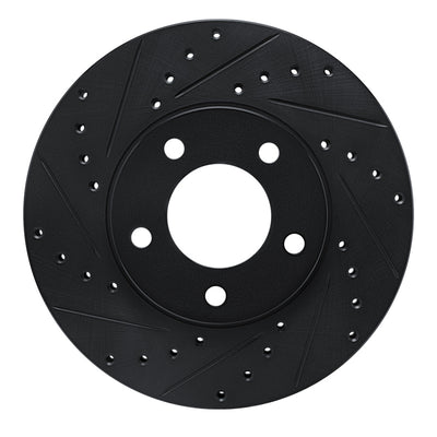 R1 91-96 Chrysler Town & Country Front Left Drilled & Slotted Black Brake Rotor