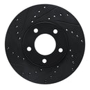 R1 91-96 Chrysler Town & Country Front Left Drilled & Slotted Black Brake Rotor