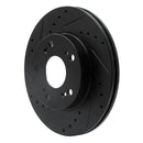 R1 06-11 Honda Civic Front & Rear Drilled & Slotted Black Brake Rotor Set