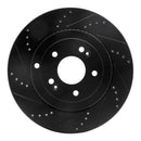 R1 10-16 Hyundai Genesis Coupe Front & Rear Drilled & Slotted Black Brake Rotor Set