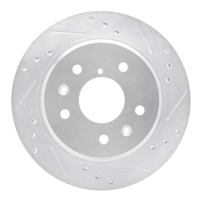R1 86-91 Mazda RX-7 Rear Right Drilled & Slotted Silver Brake Rotor