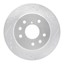 R1 86-91 Mazda RX-7 Rear Right Drilled & Slotted Silver Brake Rotor