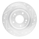 R1 18-25 Hyundai Kona Rear Left Drilled & Slotted Silver Brake Rotor