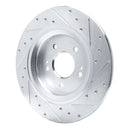 R1 21-25 Hyundai SANTA FE Rear Left Drilled & Slotted Silver Brake Rotor