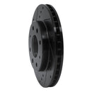 R1 88-07 Dodge Colt Front Left Drilled & Slotted Black Brake Rotor
