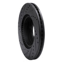 R1 02-06 Hyundai Sonata Front Right Drilled & Slotted Black Brake Rotor