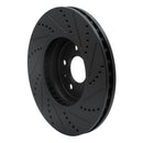 R1 08-12 Audi Q5 (Mexico) Front Left Drilled & Slotted Black Brake Rotor