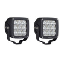 Westin Axis LED Auxiliary Light 4.5 inch x 4.5 inch Square Flood w/3W Osram (Set of 2) - Black
