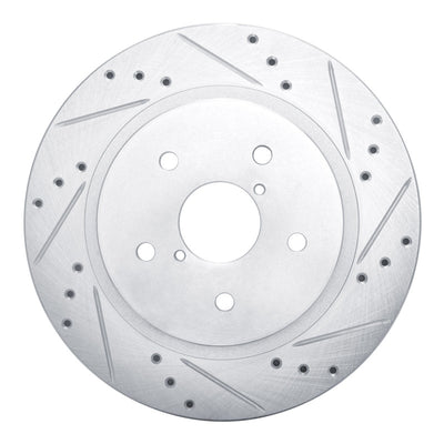 R1 2015-2025 Subaru WRX Rear Right Drilled & Slotted Silver Brake Rotor