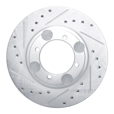 R1 92-98 Hyundai TIBURON Front Left Drilled & Slotted Silver Brake Rotor