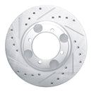 R1 92-98 Hyundai TIBURON Front Left Drilled & Slotted Silver Brake Rotor