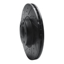 R1 07-18 BMW X5 Front Left Drilled & Slotted Black Brake Rotor