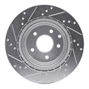 R1 09-20 Nissan 370Z Rear Right Drilled & Slotted Silver Brake Rotor