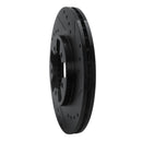 R1 1984-1989 Nissan 300ZX Front Right Drilled & Slotted Black Brake Rotor