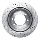 R1 01-10 Chevrolet Express 3500 Rear Left Drilled & Slotted Silver Brake Rotor