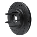R1 93-94 Ford Explorer Front Left Drilled & Slotted Black Brake Rotor