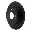 R1 98-02 Acura CL Rear Left Drilled & Slotted Black Brake Rotor