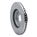 R1 20-25 Hyundai Palisade Front Right Drilled & Slotted Silver Brake Rotor