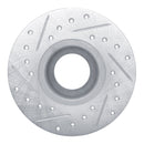 R1 63-79 Austin Healey Sprite Front Right Drilled & Slotted Silver Brake Rotor