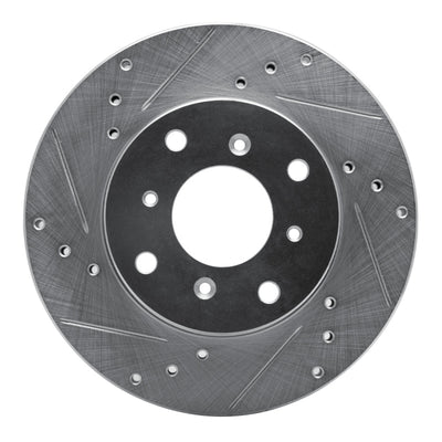 R1 92-96 Honda Prelude Front Left Drilled & Slotted Silver Brake Rotor