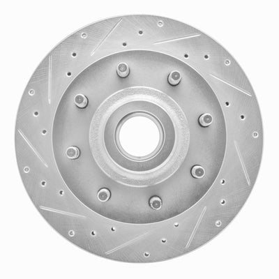 R1 98-03 Dodge Ram 2500 Van Front Left Drilled & Slotted Silver Brake Rotor