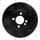 R1 07-15 Mini Cooper Front Drilled & Slotted Black Brake Rotor Set