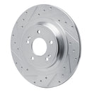 R1 22-25 Hyundai SANTA FE Rear Right Drilled & Slotted Silver Brake Rotor