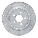 R1 2021-2025 Ford Mustang Mach-E Rear Right Drilled & Slotted Silver Brake Rotor