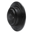 R1 00-06 Subaru BAJA Rear Right Drilled & Slotted Black Brake Rotor