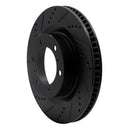 R1 10-24 Lexus GX460 Front & Rear Drilled & Slotted Black Brake Rotor Set