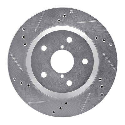 R1 19-25 Subaru Impreza Rear Left Drilled & Slotted Silver Brake Rotor