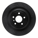 R1 13-19 Mercedes-Benz GLS450 Rear Right Drilled & Slotted Black Brake Rotor